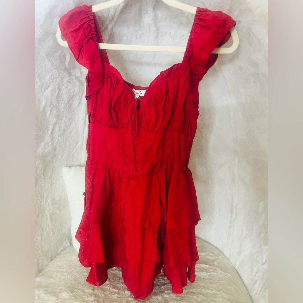 Entro Elegant Red Textured Top